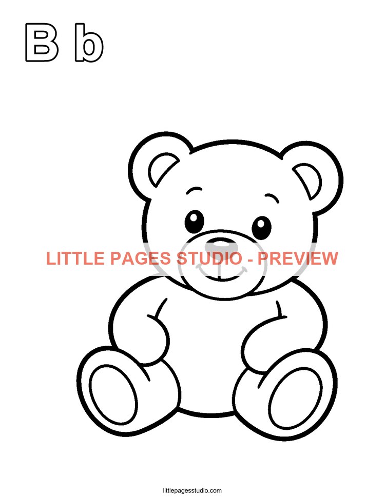 Watermarked preview of letter B for Bear