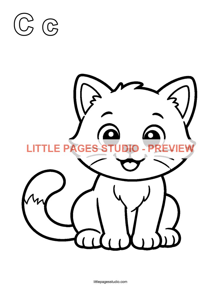 Watermarked preview of letter C for Cat