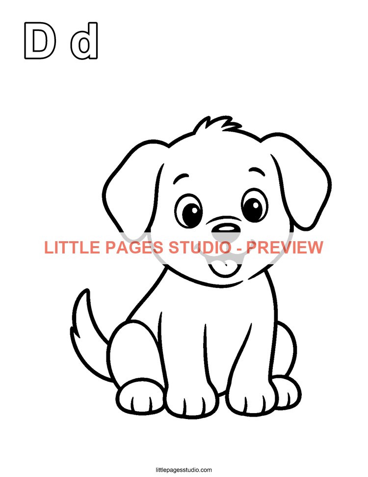 Watermarked preview of letter D for Dog