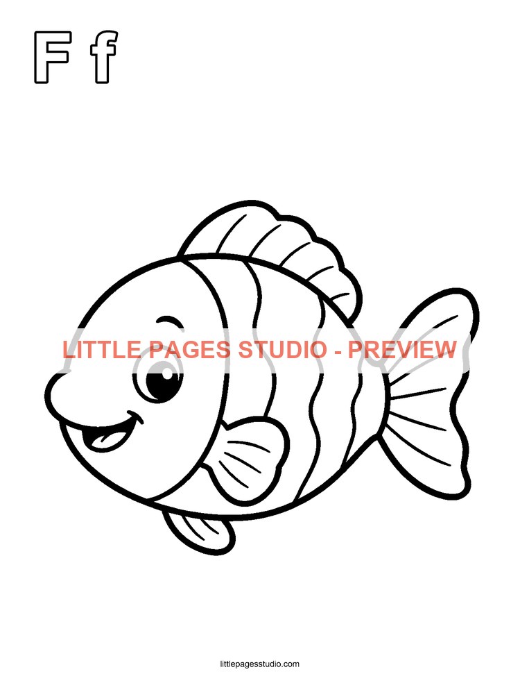 Watermarked preview of letter F for Fish