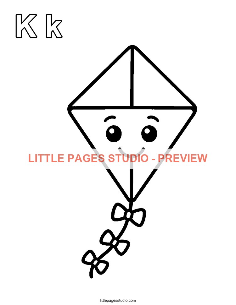 Watermarked preview of letter K for Kite