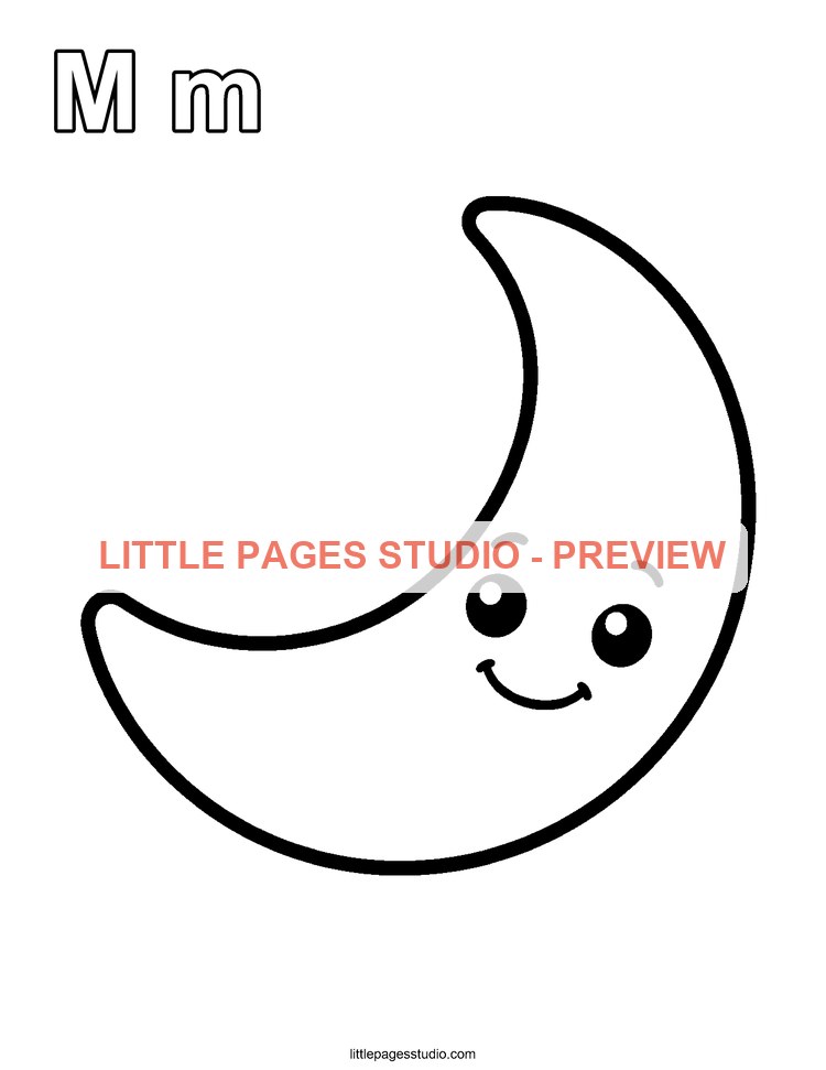 Watermarked preview of letter M for Moon
