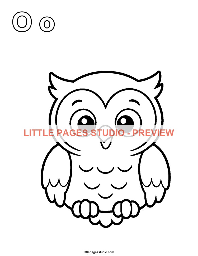 Watermarked preview of letter O for Owl