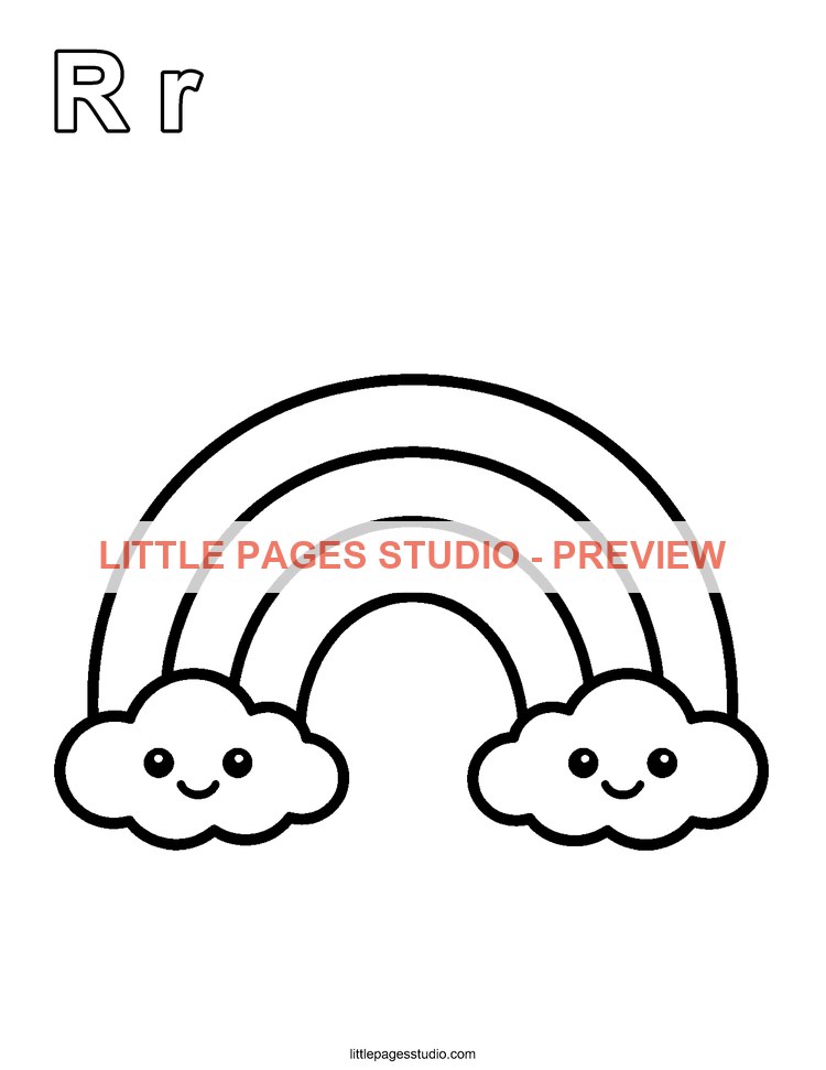 Watermarked preview of letter R for Rainbow