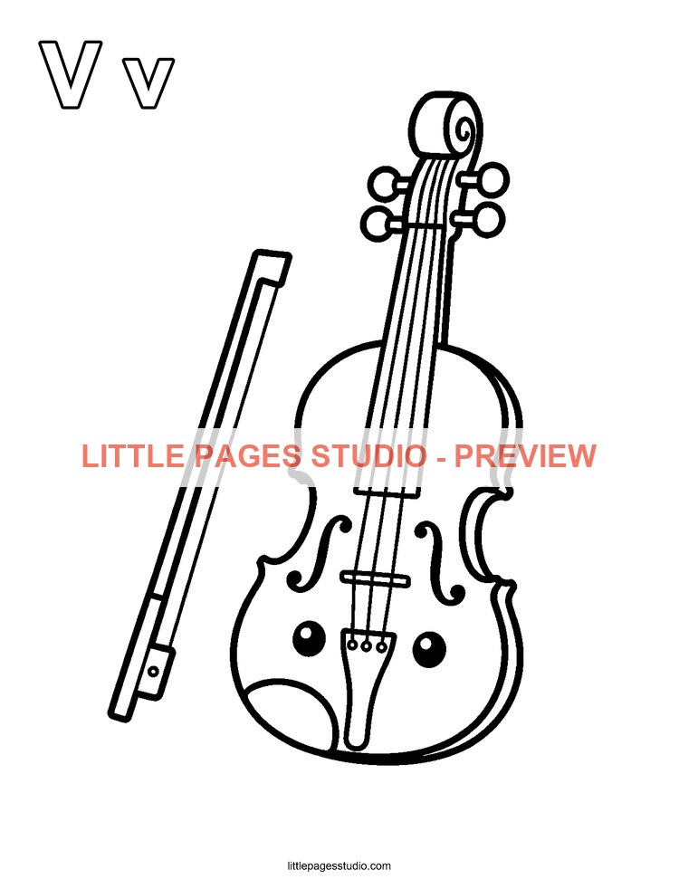 Watermarked preview of letter V for Violin