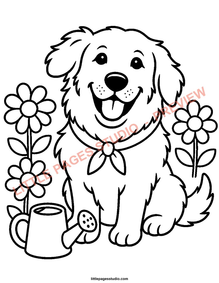 Watermarked preview of Happy Golden Days coloring page 9