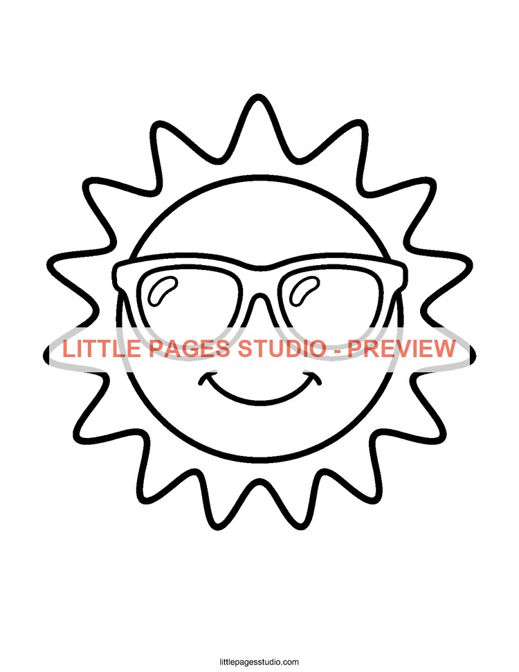 Watermarked preview of Sunny Smiles coloring page