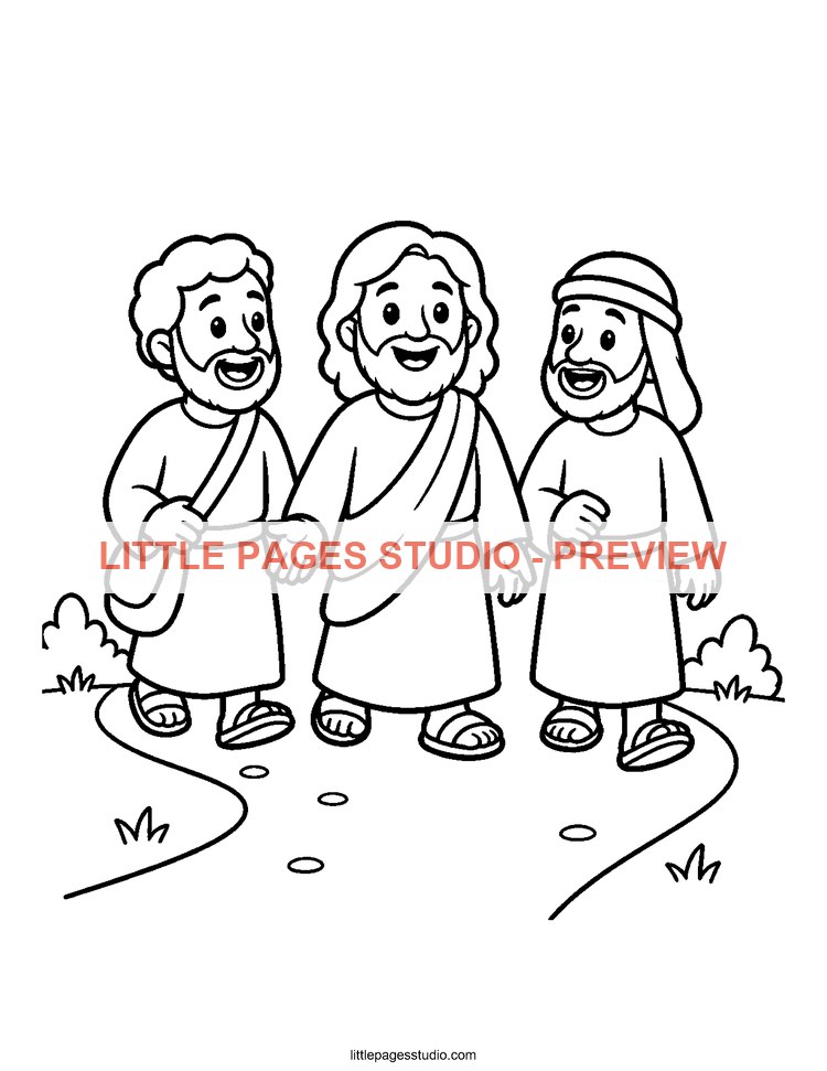 Watermarked preview of Jesus Loves Me Sunday School coloring page 6