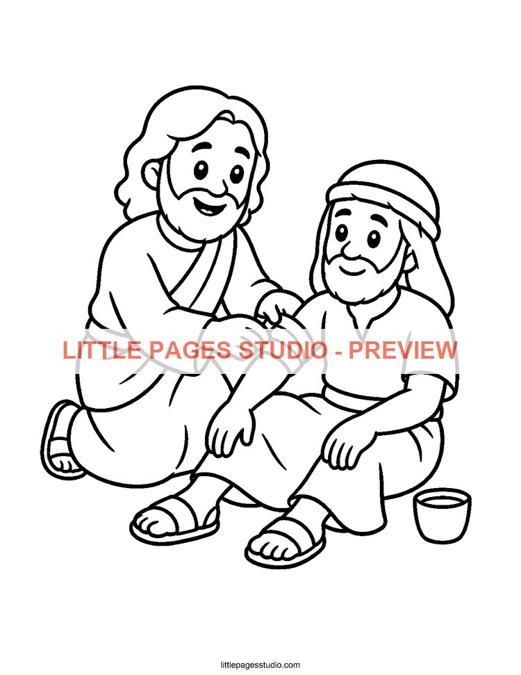 Watermarked preview of Jesus Loves Me Sunday School coloring page 13