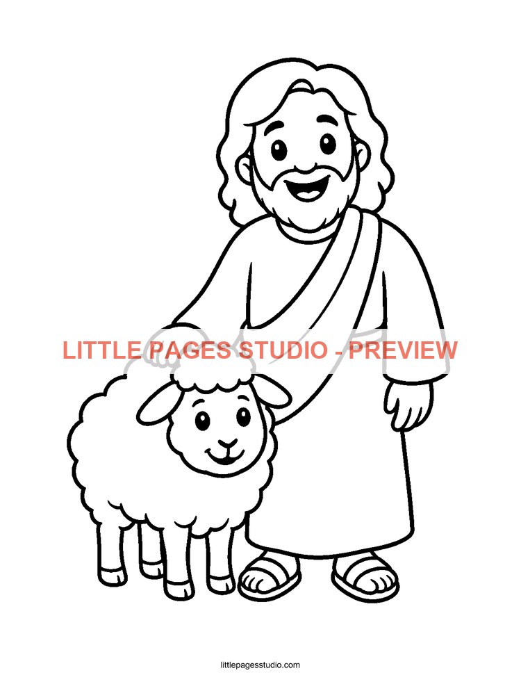 Watermarked preview of Jesus Loves Me Sunday School coloring page 14