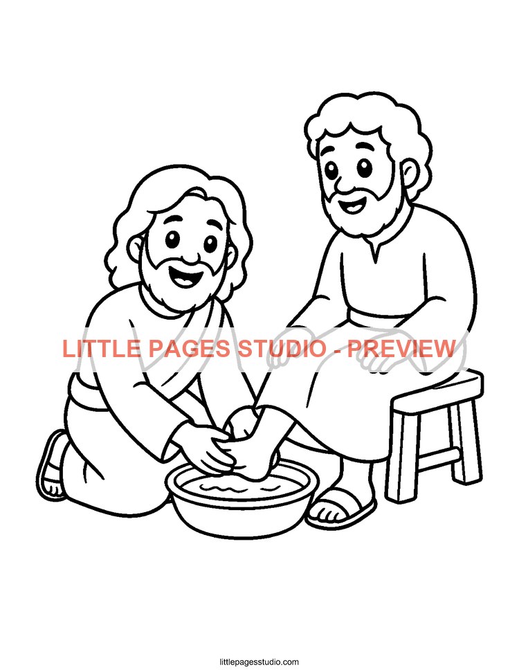 Watermarked preview of Jesus Loves Me Sunday School coloring page 18